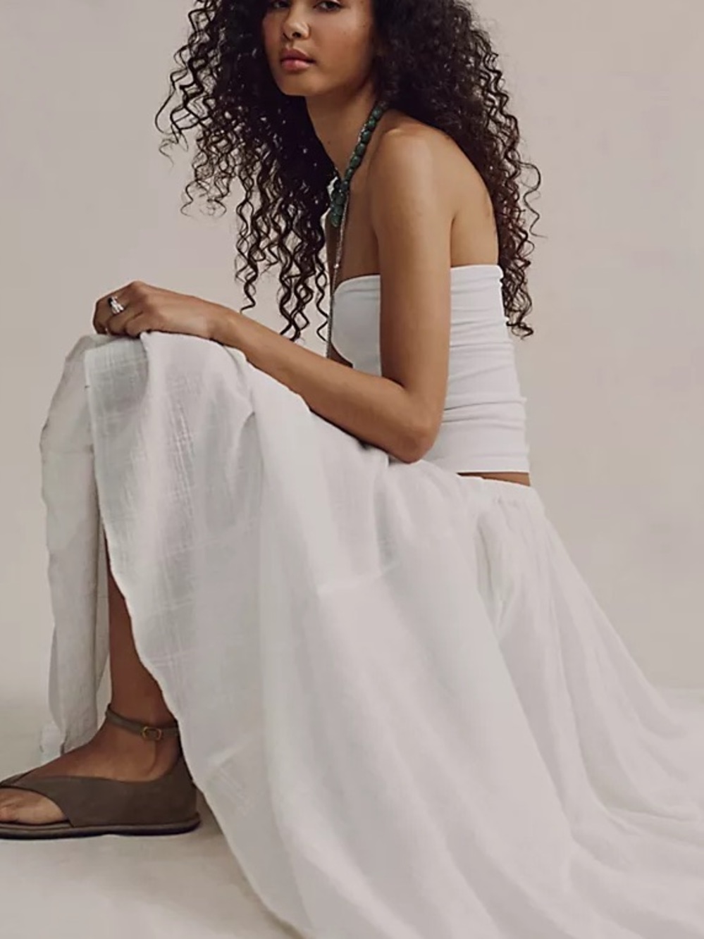 Max Studio White Maxi Skirt